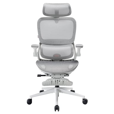 B100 Pro Sedia ergonomica – Supporto lombare dinamico,Braccioli 4D rivestiti in PU con design ribaltabile,Poggiatesta 3D 36,5 cm,Inclinazione 135° con poggiapiedi,Rete traspirante,150kg max,Bianco