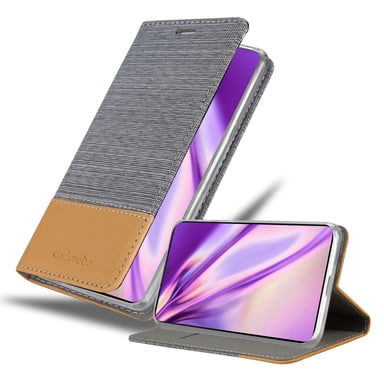 Coque pour Samsung Galaxy S22 PLUS en GRIS CLAIR MARRON Housse de protection Étui avec fermeture magnétique, fonction de support et compartiment pour carte