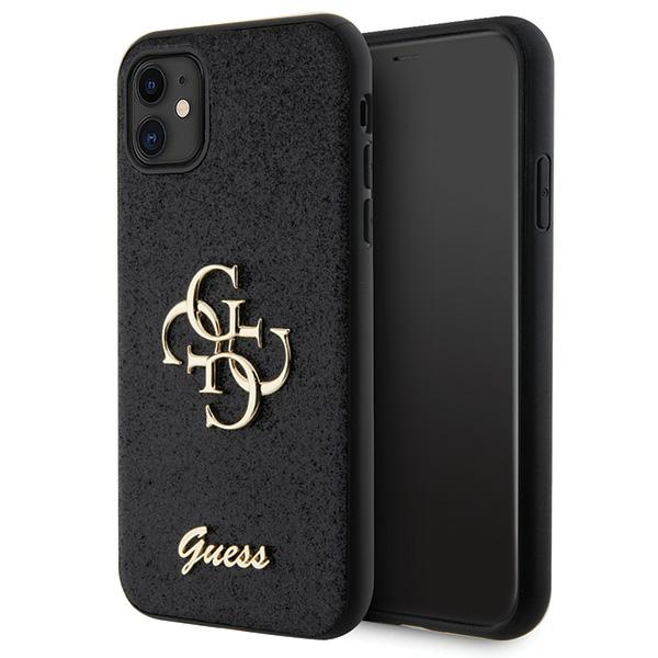 Guess Glitter Script Big 4G Coque iPhone 11 Or