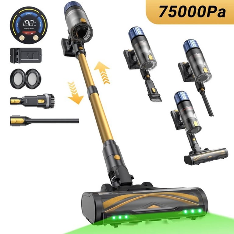 Proscenic Aspirateur balai sans fil P15 Autonaumie 70 min Aspiration puissant 55Kpa Greeneye¿ Technologie - vue 2