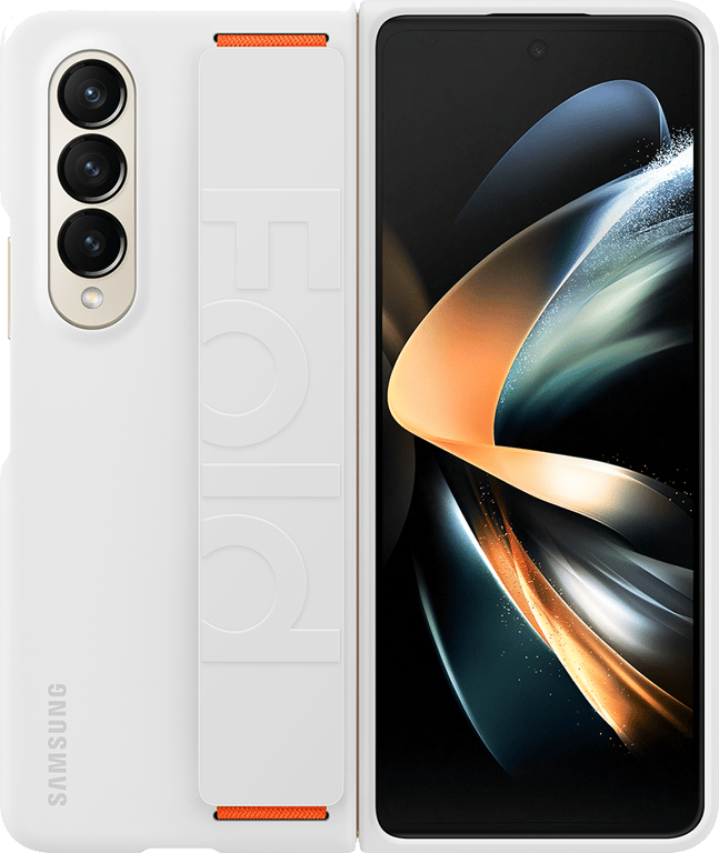 Coque Samsung G Z Fold 4 Silicone avec lanière Blanche Samsung