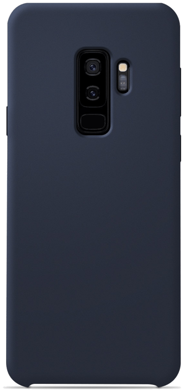 Coque silicone unie compatible Soft Touch Bleu nuit Samsung Galaxy S9 Plus