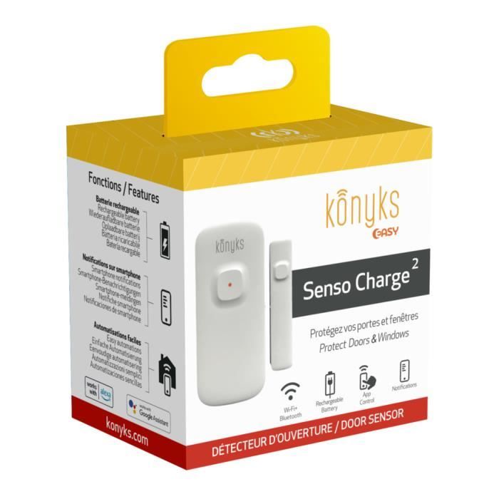 Konyks Senso Charge 2 Détecteur d'ouverture Wi Fi sur batterie pour porte et fenêtre autonomie notifications Smartphone - vue 2