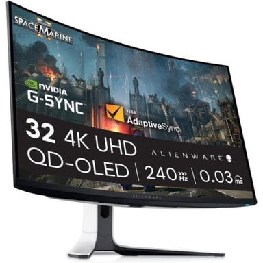 Alienware AW3225QF Display PC a schermo piatto da 81,3 cm (32'') 3840 x 2160 pixel 4K Ultra HD QD-OLED Nero, Bianco