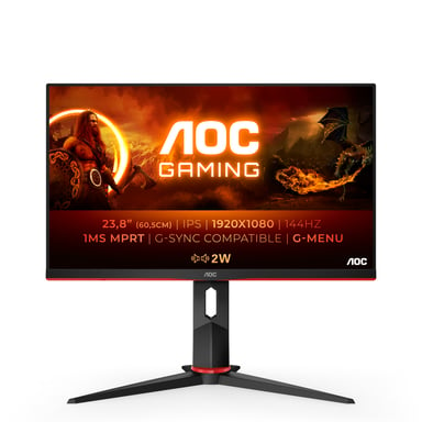 AOC G2 24G2AE/BK 59,9 cm (23,6'') 1920 x 1080 píxeles Full HD LED Flat Panel PC Monitor Negro, Rojo