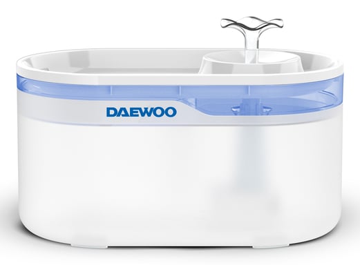 Daewoo D-WF116 gamelle et abreuvoir pour chiens et chats Acrylonitrile-Butadiène-Styrène (ABS), Silicone Bleu, Blanc Universel Fontaine à eau automatique pour animaux de compagnie