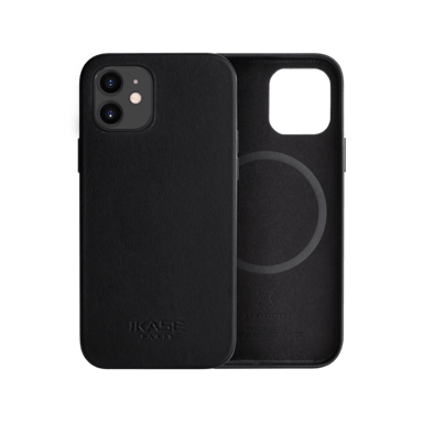 Custodia magnetica in vera pelle per Apple iPhone 12 mini, Midnight Black