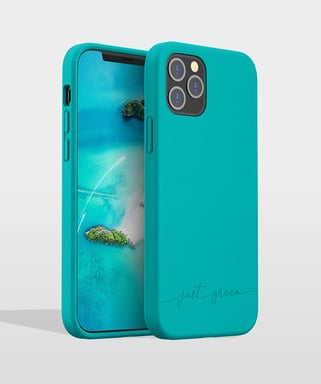 Coque iPhone 12 / 12 Pro Natura Blue Lagoon - Eco-conçue Just Green