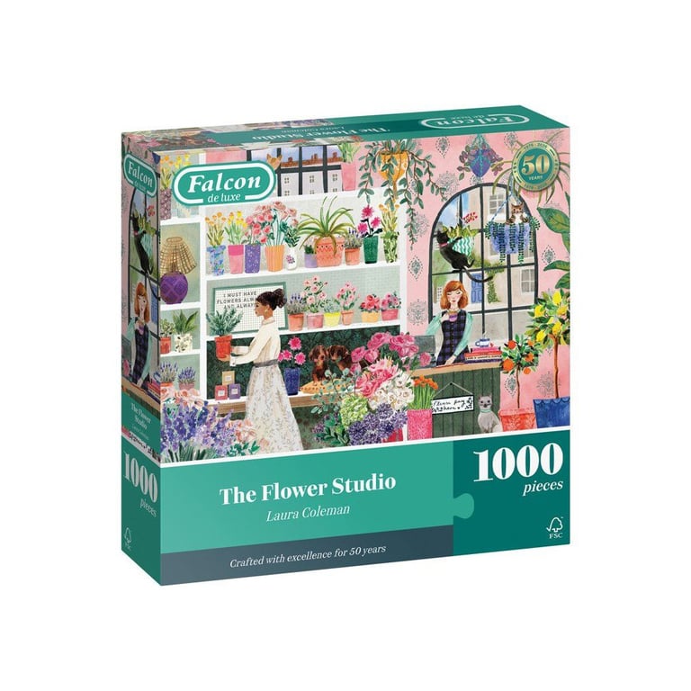 Jumbo Falcon Puzzle Flower Studio 1000 Pièces Carton Coloré