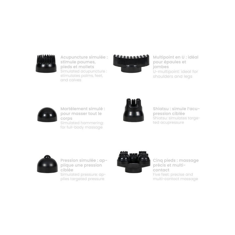 Pistolet de massage multifonction LIVOO DOS223C 6 en 1 12 modes 10 vitesses poignée rechargeable 2000 mAh arrêt auto 15 min écran rétroéclairé Neuf - vue 2