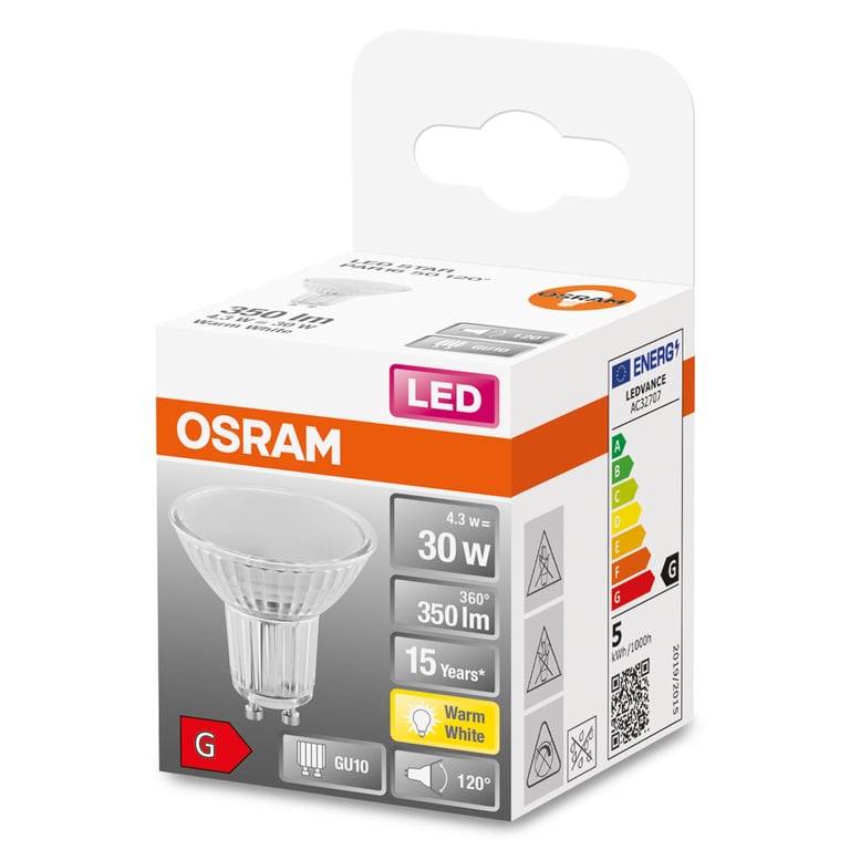 OSRAM Spot par16 LED 120 verre GU10 350lm chaud Boite de 1 - vue 4