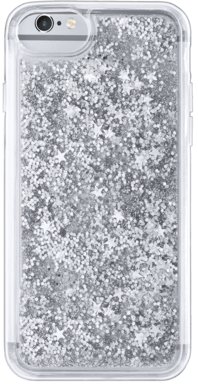 Custodia ibrida Bling Bling Glitter per Apple iPhone 6/6S/7/8/SE 2020, Silver Galaxy