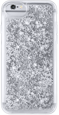 Funda Bling Bling Glitter Hybrid para Apple iPhone 6/6S/7/8/SE 2020, Silver Galaxy