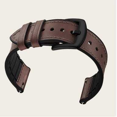 Correa de cuero de silicona de 20 mm compatible con Samsung Watch4 y Huawei GT4 - Marrón  22 mm