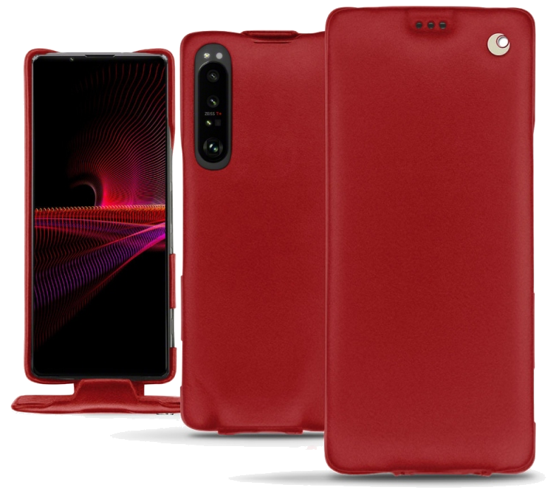 Housse cuir Sony Xperia 1 III - Rabat vertical - Rouge ( Nappa - Pantone #d50032 ) - NOREVE