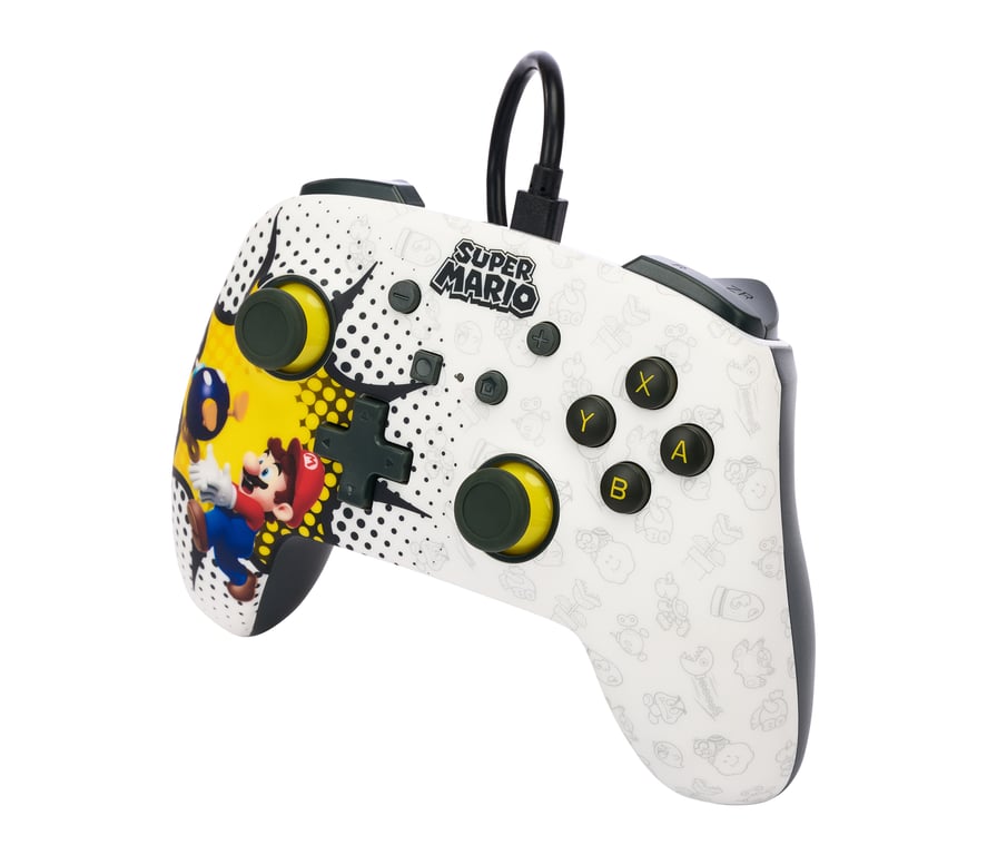 PowerA Manette filaire améliorée pour Nintendo Switch modèle Switch OLED et Nintendo Switch Lite accessoire de jeu manette de jeu manette filaire sous licence officielle Mario: Bob omb Blast - vue 2