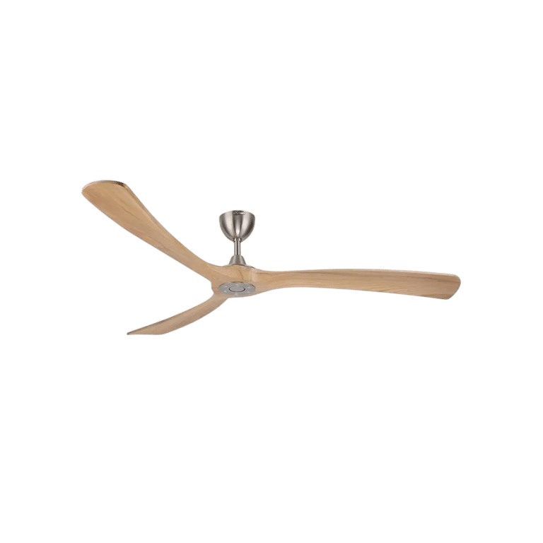 Ovlaim Ventilateur de plafond avec ailes en bois sans éclairagetélécommande 6 vitesses Étanche IP44 Moteur CC à faible conso