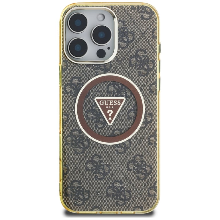 Coque Guess IML Metal Glitter 4G Circle Triangle MagSafe pour iPhone 16 Pro - vue 7