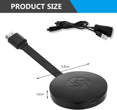 Dispositivo de transmisión de medios digitales dongle  1080p Full HD Negro