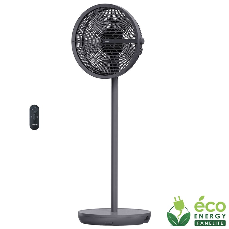 Fanelite Ventilateur sur pied VS25 40DC BK Moteur DC Hélice 40 cm 12 vitesses Hauteur ajustable Oscillant ou fixe Silencieux Neuf