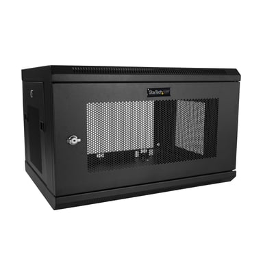 StarTech.com Armoire Réseau Murale à 2 Montants 6U avec Étagère 1U, Armoire Serveur Murale 19  à Charnières pour Équipement IT/AV/Électronique/Ordinateur, Armoire Rack Ventilée Flexible - Neuf