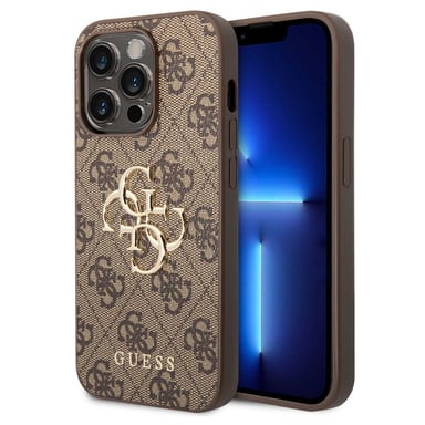 Guess 4G Logo Backcover in metallo per Apple iPhone 15 Pro Max - Marrone