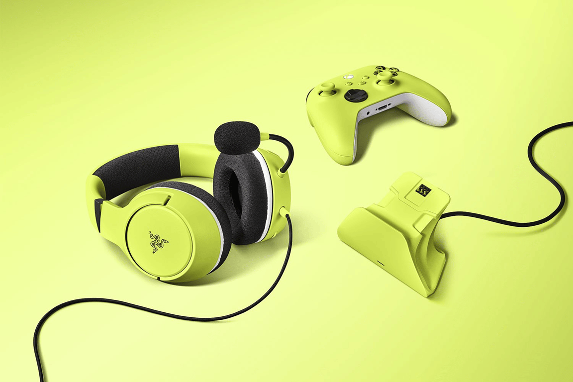 Razer Essential Duo Bundle Casque Avec fil Arceau Jouer Socle de chargement Jaune