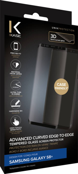 Protection d'écran en verre trempé Bord à Bord Incurvé avancé pour Samsung Galaxy S8+, Noir
