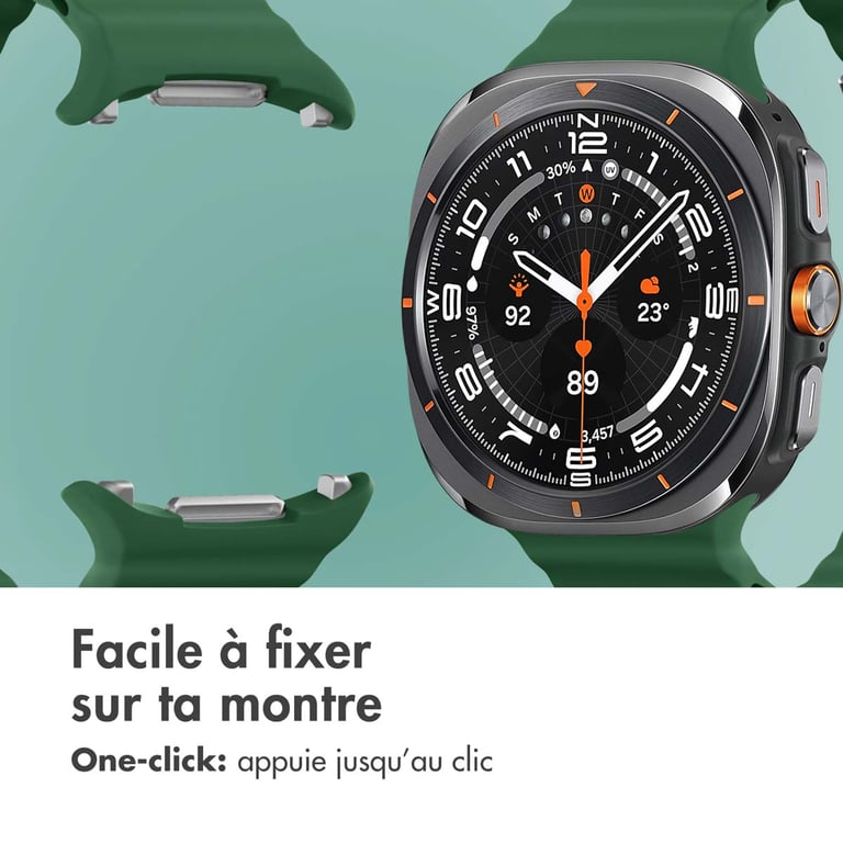 imoshion Bracelet Ocean en silicone pour Samsung Galaxy Watch Ultra (2024/2025) - Vert foncé - Neuf