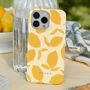 Burga Funda MagSafe para iPhone 15 Pro Elegante Motivo Lemon Tart Amarillo