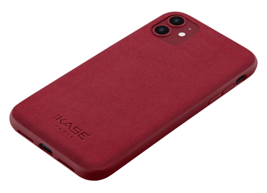 Cover in pelle scamosciata Alcantara per Apple iPhone 11, rosso rubino