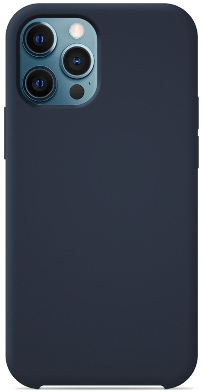 Coque silicone unie compatible Soft Touch Bleu nuit Apple iPhone 12 Pro Max