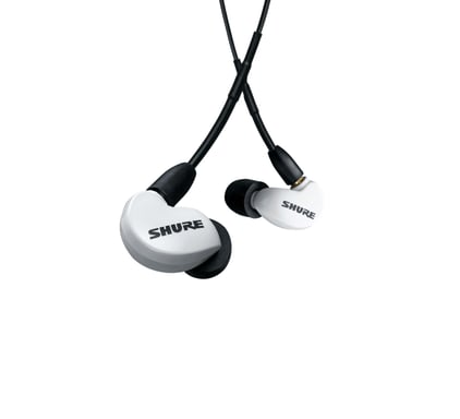 Shure AONIC 215 Casque Avec fil Ecouteurs Appels/Musique Translucide, Blanc