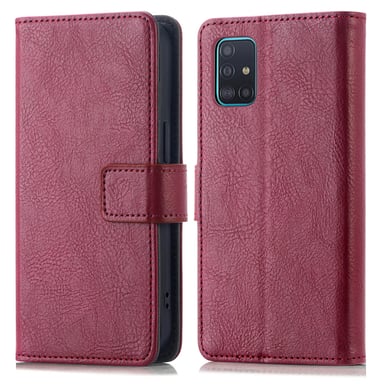 imoshion Étui de télephone portefeuille de luxe pour Samsung Galaxy A51 - Bordeaux