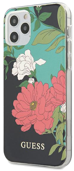 Guess étui pour iPhone 12/12 Pro 6.1 noir Flower Collection