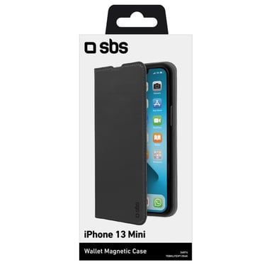 SBS TEBKLITEIP1354K Custodia protettiva per telefoni cellulari 13,7 cm (5.4'') Custodia con portafoglio Nero Apple iPhone 13 Mini