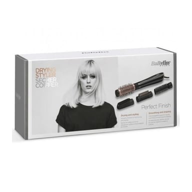 BABYLISS PERFECT FINISH AS126E spazzola soffiante con funzione ionica anti-crespo e accessori per capelli morbidi e brillanti