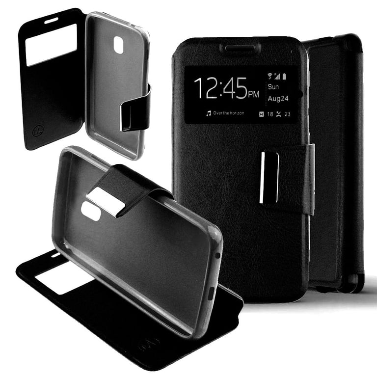 Etui Folio Noir compatible Samsung Galaxy J7 2017 - 1001 coques