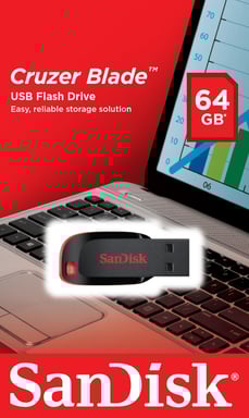 SanDisk Cruzer Blade 64 GB Unità flash USB USB Type-A 2.0 Nero, Rosso