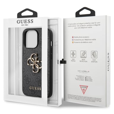 Guess Apple iPhone 13 Pro Funda PU 4G Grande Gris