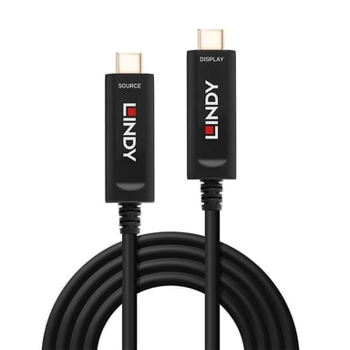 Lindy Câble Hybride Fibre Optique USB Type C Vidéo, 15m, Audio / vidéo uniquement