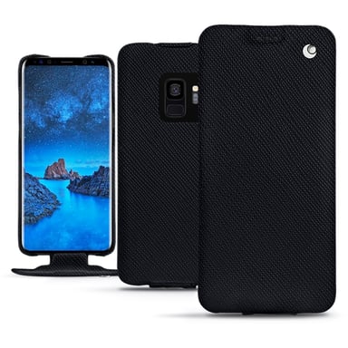 Housse cuir Samsung Galaxy S9 -  - Noir - Cuir saffiano