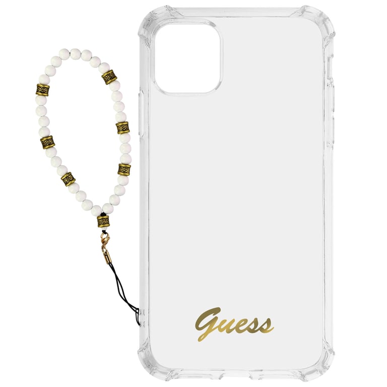 Coque de protection Guess iPhone 1212 Pro Antichoc Bracelet perles