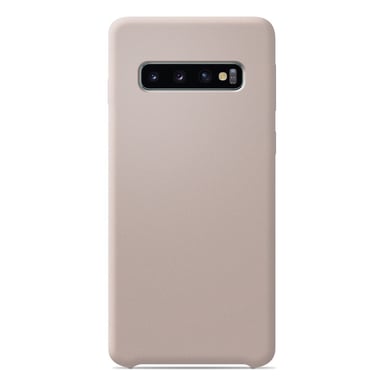 Coque silicone unie Soft Touch Sable rosé compatible Samsung Galaxy S10