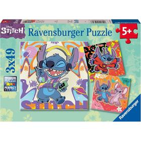 Puzzles 3x49 pièces : Disney Stitch Ravensburger France - vue 2