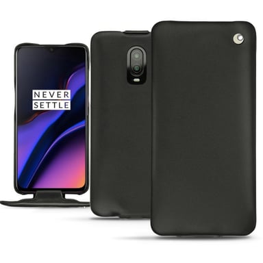 Funda de piel OnePlus 6T - Solapa vertical - Negro - Piel lisa