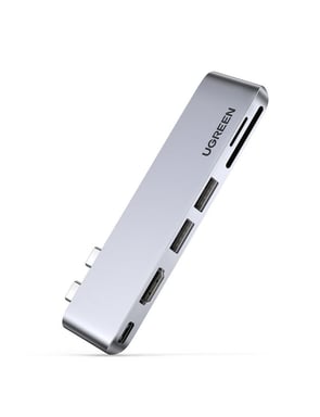 Ugreen 80856 base para portátil y replicador de puertos 2 x USB 3.2 Gen 2 (3.1 Gen 2) Type-C Aluminio