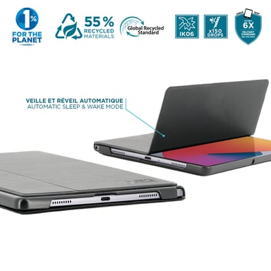 Custodia Eco-Design per iPad 10.2'' in Materiali Riciclati Certificati GRS, Nero