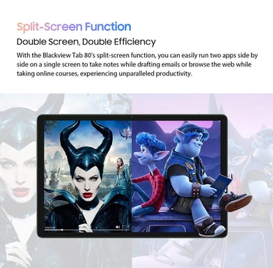 Blackview Tableta Tab 80 Android 13, pantalla de 10.1 pulgadas 800x1280, Unisoc Tiger T606 8 núcleos 1.6GHz, 8 GB RAM 128 GB ROM, Batería de 7680mAh, Cámara 13MP+8MP, WiFi 5G, Doble ranura SIM 4G, GPS/Galileo/GLONASS/BDS, Soporte Widevine L1, Desbloqueo facial - Gris