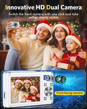 Appareil photo numérique 4K 48MP Webcam zoom 16x avec carte mémoire de 32 Go Silver